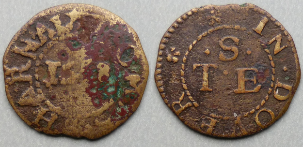 Dover, Thomas Sharnal 1658 farthing N2526